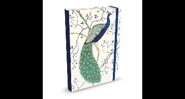Peter Pauper compacte notitieboek - Peacock - met elastieksluiting - 13x18 cm
