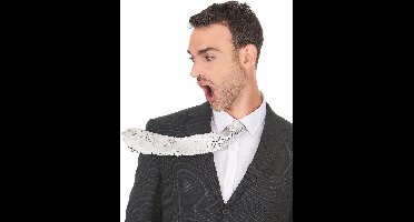 Vegaoo - Witte stropdas met lovertjes voor volwassenen