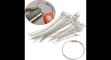 Hiden - Sleutelhanger RVS Kabels - Sleutelhangers - Sleutelring - Sleutelhanger mannen - Sleutelhanger vrouwen - Organizing - 5 stuks