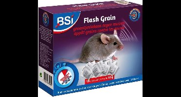 BSI - Flash Grain Graantjeslokaas - Muizengif - 150 g lokaas - 15x10 g