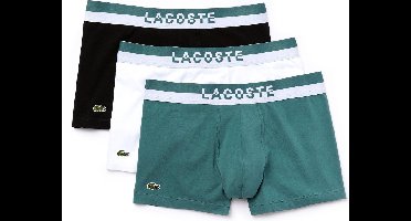 Lacoste Heren 3-pack Trunk - Groen/Wit/Zwart - Maat XS