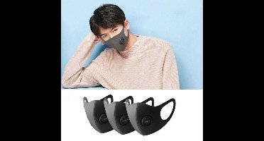 Xiaomi Mondmasker Smartmi Mask Zwart 5-laags Filter Niet-Medisch Beschermend - 10 uur gebruiksduur - Maat L - Set van 3