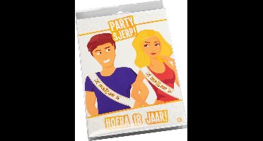 Paper dreams Party sjerp - 18 jaar - Wit en goud polyester