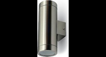 Up & Down light wand buitenlamp geborsteld RVS geschikt voor GU10 spots IP44 vochtbestendig 3 jaar garantie