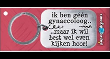 Paper Dreams | RVS Sleutelhanger | Ik ben geen gynaecoloog