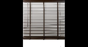 Houten Jaloezie Bruin - 140x180 cm (BxH) - Raamdecoratie - Lamelbreedte 50 mm - inc. Bedieningskoord en Draaistang - Eenvoudig op maat maken en monteren