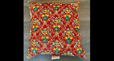 Kussens woonkamer - kussenhoes 35 x 35 cm - kussensloop - sierkussens - cushion cover - katoensilk - Kussenhoesjes - 2 stuks - etnisch Indiaas - borduurwerk - embroidery