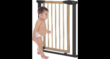 Traphekje zonder Boren - Traphekjes - Kinderhekje Oprolbaar - Zwart met Hout