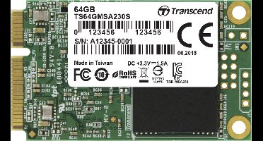 Transcend MSA230S mSATA SSD harde schijf 64 GB mSATA