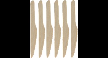 DEPA BBQ/verjaardag/camping bestek - messen - 100x - hout - 16 cm - eco friendly/composteerbaar