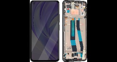 Xiaomi, Scherm + Kader Geschikt voor Xiaomi Mi 11 Lite 4G / 5G Volledig blok Origineel scherm Inkt, Zwart