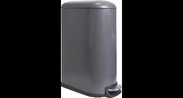 Perel metalen pedaalemmer met uitneembare emmer, solide antislipvoet en versterkte pedaal, ideaal voor thuis en op kantoor, inhoud 40 liter, rechthoekig 64,5 x 28,5 x 47 cm, mat grijs