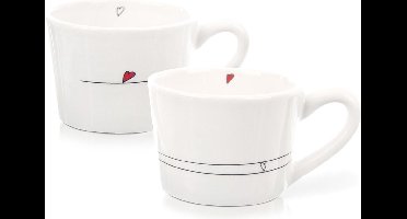 Mokken Keramiek HART 200 ml 2 stuks - Set - Bekers - Koffiebekers - Kopjes - Koffiemok
