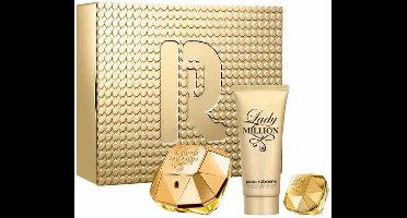 Paco Rabanne Lady Million eau de parfum 80ml , bodylotion 100ml en miniatuur 5ml.