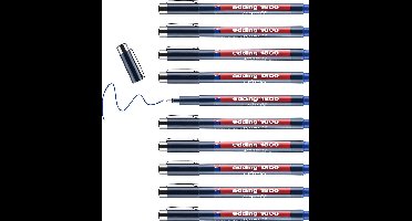 edding 1800 precisiefineliner - blauw - 10 pennen - lijnbreedte 0,35mm - fineliner om precies te schrijven en schetsen - fijne, in metaal gevatte punt - geschikt voor liniaal en sjablonen