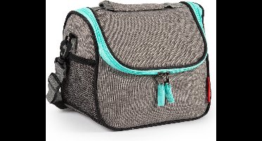 Plasticforte Koeltas/lunchtas Callela - taupe/mintgroen - 6.5 liter - 17 x 26 x 20 cm - strand - lunchtas