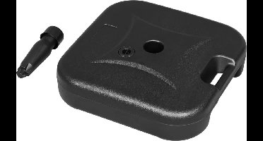 BukkitBow - Parasolstandaard - Inhoud: 19 Liter - Vierkante Parasolvoet - Inclusief Adapterhulzen - Zwart