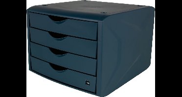 Ladenblok Helit The Green Chameleon, 4 lades met uittrekelementen, A4 formaat, stapelbaar, blauw