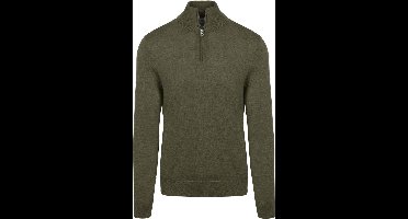 King Essentials The Michael Half Zip Pull Army Merino Groen - Maat XXL - Heren - Pullovers