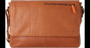 Davidoff Essentials Boodschapper Leer 38 cm - cognac