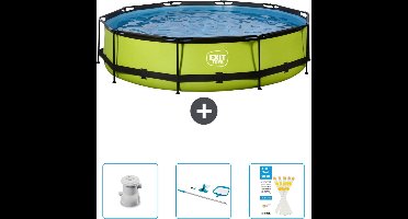 EXIT Rond Lime Frame Zwembad - 360 x 76 cm - Inclusief Pomp - Schoonmaakset - Testrips - Nu extra voordelig