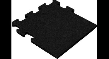 Rubber puzzel tegel 15 mm - 50 x 50 cm - Zwart - Zijstuk