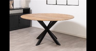 Eettafel Florence Rond mangohout 110x110 cm - Naturel | Gezandstraald