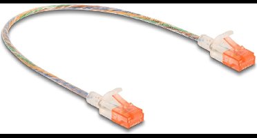 Delock RJ45 Network Cable Cat.6A U/UTP Slim 0.3 m transparent