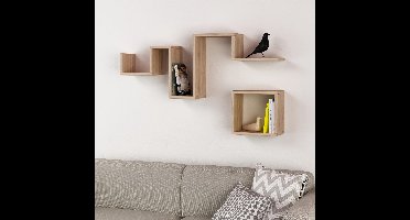 Follow Wandplank | 100% MELAMINE | Eiken - Asir Group - Wandrek - Bruin - Melamine; Spaanplaat