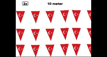 2x Vlaggenlijn Turkije 10 meter - Landen EK WK Turkish festival thema feest fun