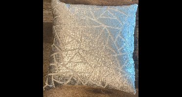 Sierkussen | Grafische print | Zilver | 40x40 cm