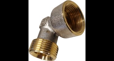 Multi-Fit Knie 90° messing vernikkeld 3/4" buitendraad x binnendraad 20bar KIWA