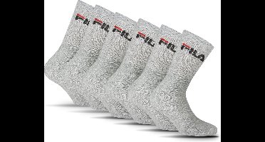 FILA Crew Sportsokken - Maat 35/38 - 6 Pack - Grijs