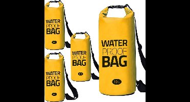 Eurocatch - Waterdichte - Dry Bag - Duffel Bag - Waterdichte Tas - Geel - 10 liter - 4 Stuks