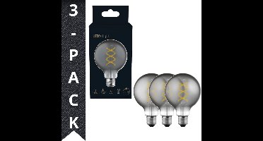 LED's Light LED Lampen Smokey E27 - Edison Vintage - Dimbaar licht - 3PACK Bol G95 - Lamp