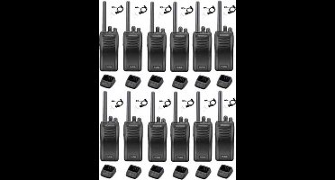 Set van 12 stuks Kenwood TK-3501 PMR446 met beveiliging oortje en tafelladers