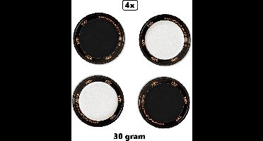 4x PXP Professional Colours 30 gram zwart en wit - Schmink thema feest party verjaardag kids festival
