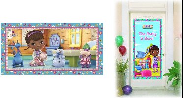 Doc McStuffins - Speelgoed dokter - Feestpakket - Kinderfeest - Verjaardag - Themafeest - Versiering - Posters - Deurbanner - Muurbanner.
