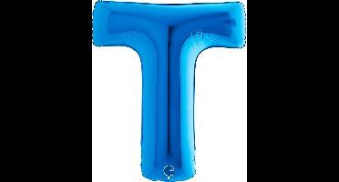 Folieballon 100cm letter T blauw