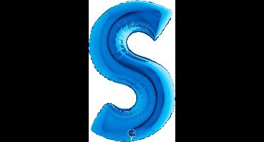 Folieballon 100cm letter S blauw