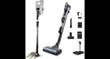 Philips Steelstofzuiger met Dweilfunctie XW9383/01 Aqua Trio - Draadloos - Zuigmond met LED Verlichting - Kruimeldief - Zonder Zak - LCD Display - Lichtgewicht - Zwart