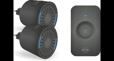 ELRO DB2000 Draadloze Deurbel Set – met 2 Compacte Plug-In Ontvangers - Bereik 200 meter - IP65 Waterdicht - 64 Melodieën - Zwart