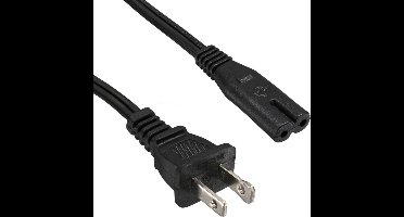 C7 (recht) - Type A / Amerika (recht) stroomkabel - SPT AWG18/2 / zwart - 0,50 meter