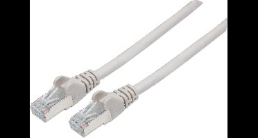 Intellinet 317146 RJ45 Netwerkkabel, patchkabel CAT 6A S/FTP 2.00 m Grijs Folie afscherming, Afscherming gevlochten, Ha
