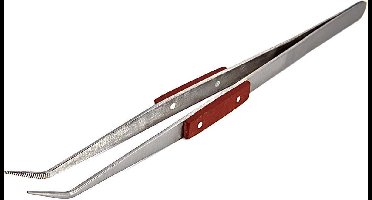 HBM 205 mm pincet met gebogen bek en hittebestendige handvatten