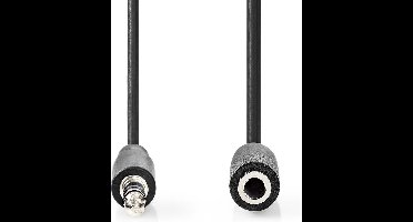 Nedis Stereo-Audiokabel - 3,5 mm Male - 3,5 mm Female - Vernikkeld - 10.0 m - Rond - Zwart - Label