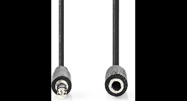 Nedis Stereo-Audiokabel - 3,5 mm Male - 3,5 mm Female - Vernikkeld - 1.00 m - Rond - Zwart - Label