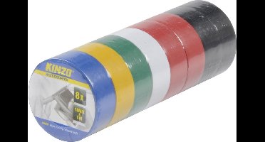 Kinzo gekleurde rollen isolatie tape - 24x - 18 mm x 5 meter - Isolerende tape