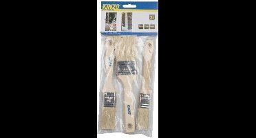 Kinzo Verfkwasten - 3x - plat - 2,5 - 3,8 - 5 cm