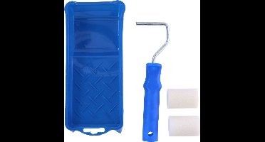 Schuim verfroller lakrollers schilderset met verfbak 4-delig